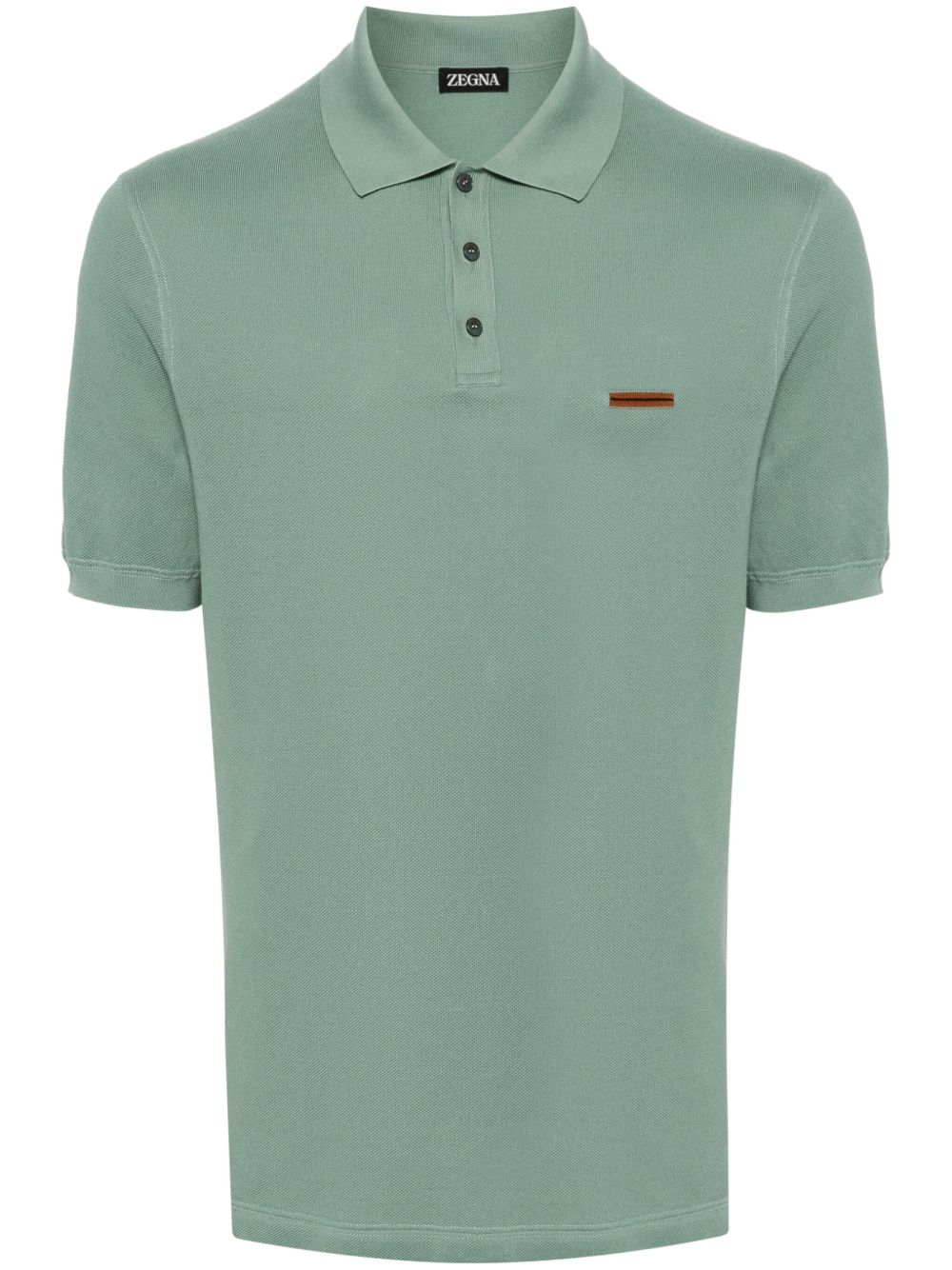 Zegna 珠地布polo衫 - 绿色