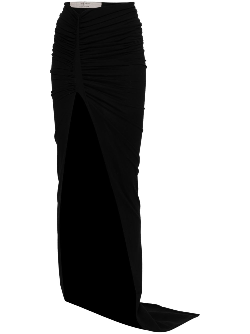 Rick Owens 不对称高腰半身裙 - 黑色