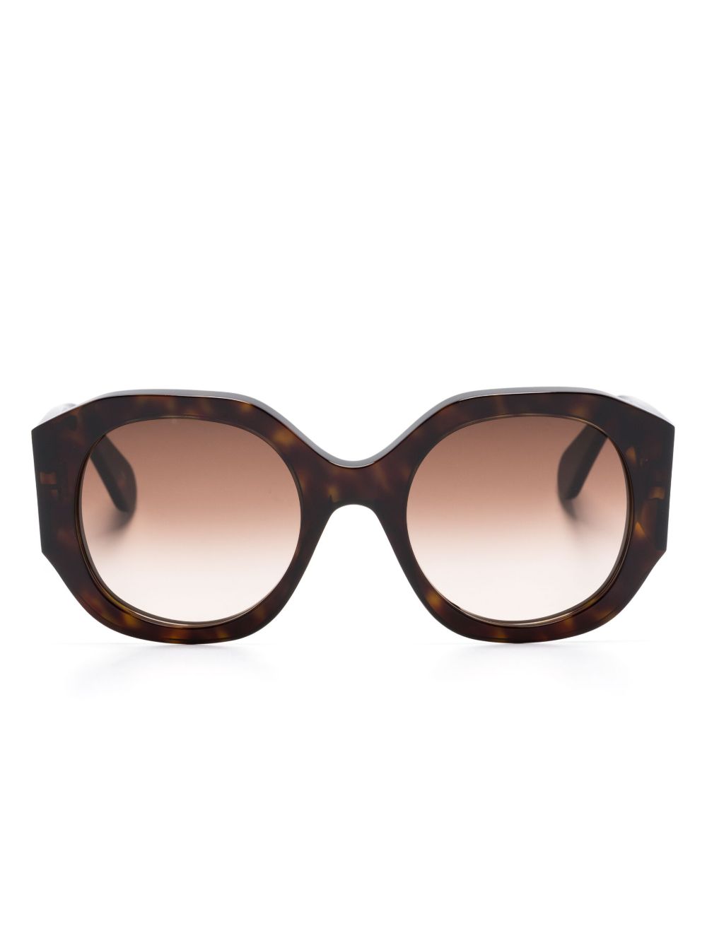 Chloé Eyewear 方框太阳眼镜 - 褐色
