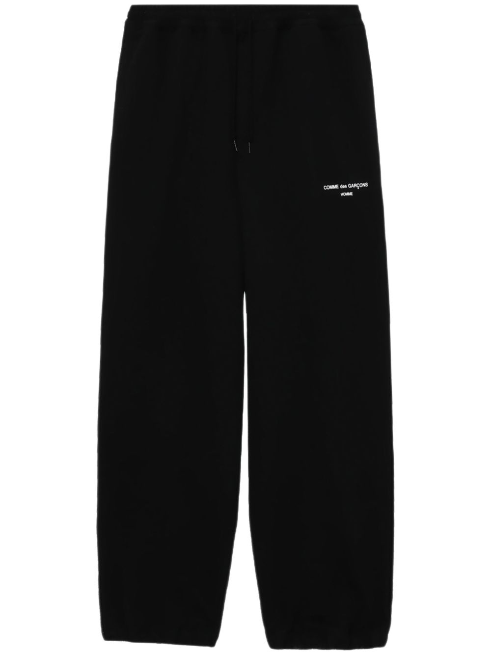 Comme des Garçons Homme logo刺绣抽绳运动裤 - 黑色