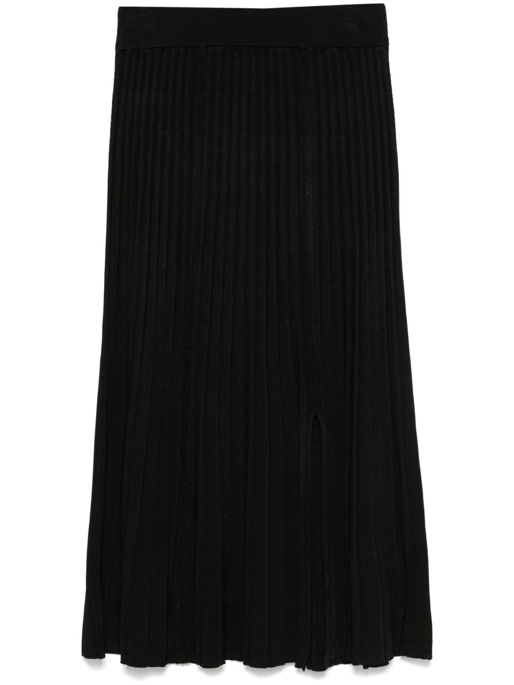 DKNY 罗纹超长半身裙 - 黑色