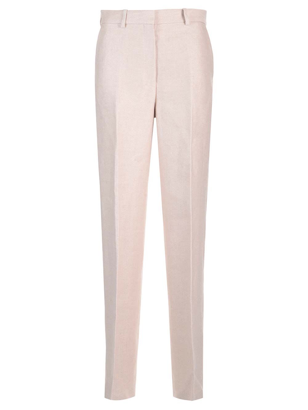 Theory High-waisted Trousers In Linen Twill