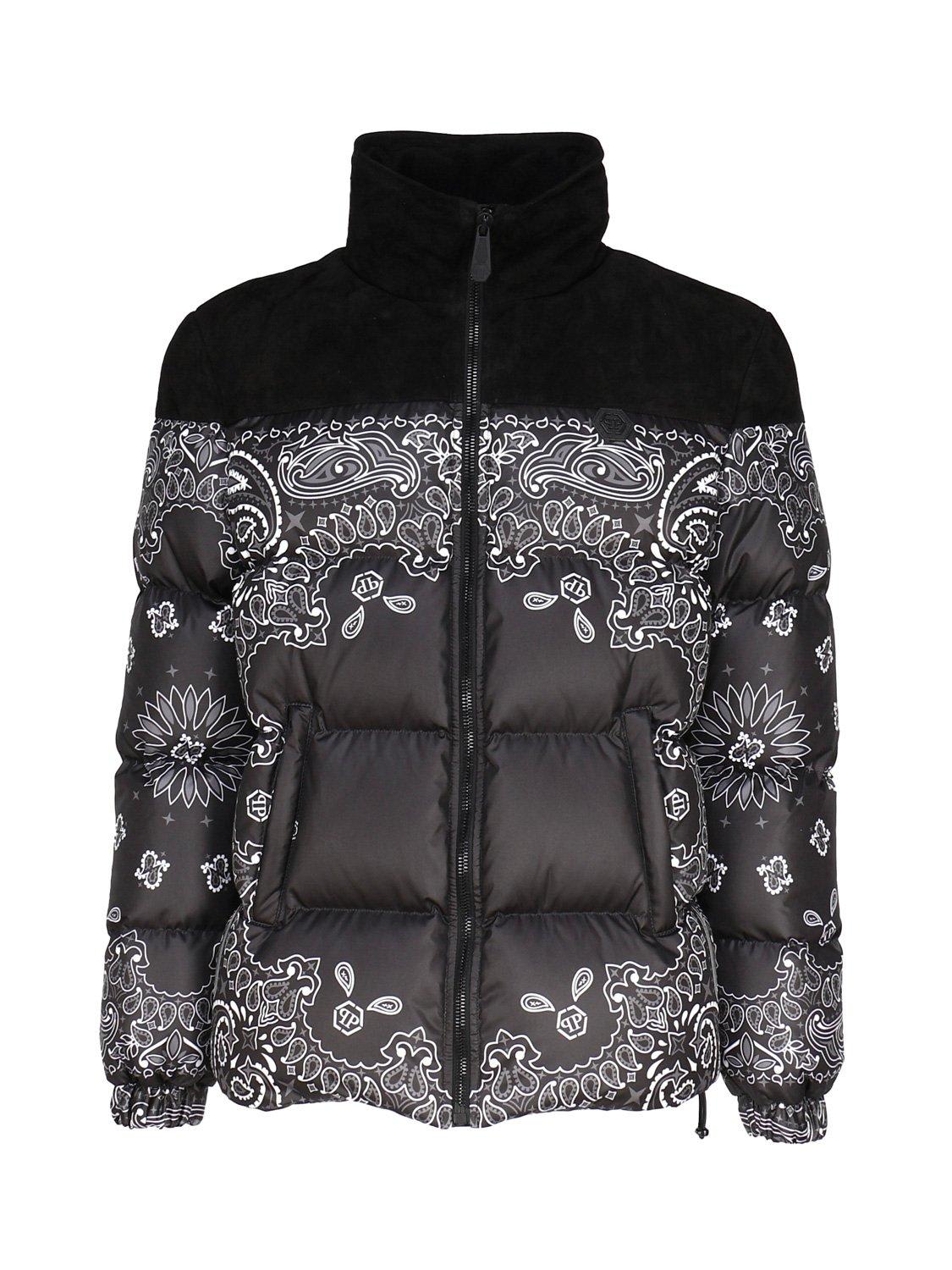 Philipp Plein Bandana-printed Zip-up Padded Jacket