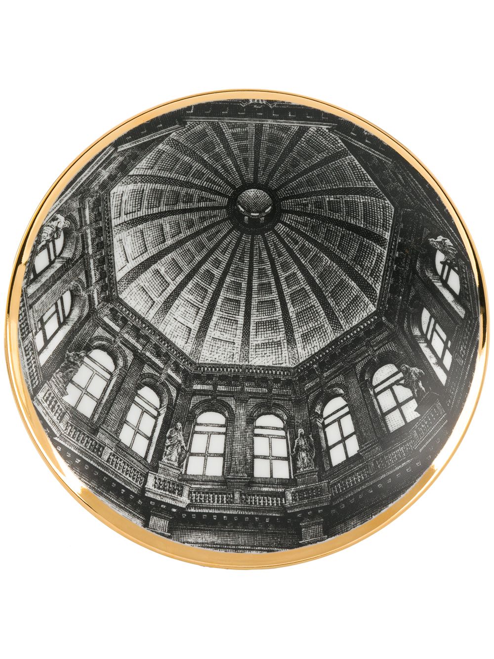 Fornasetti Santa Maria Della Salute盘子 - 黑色