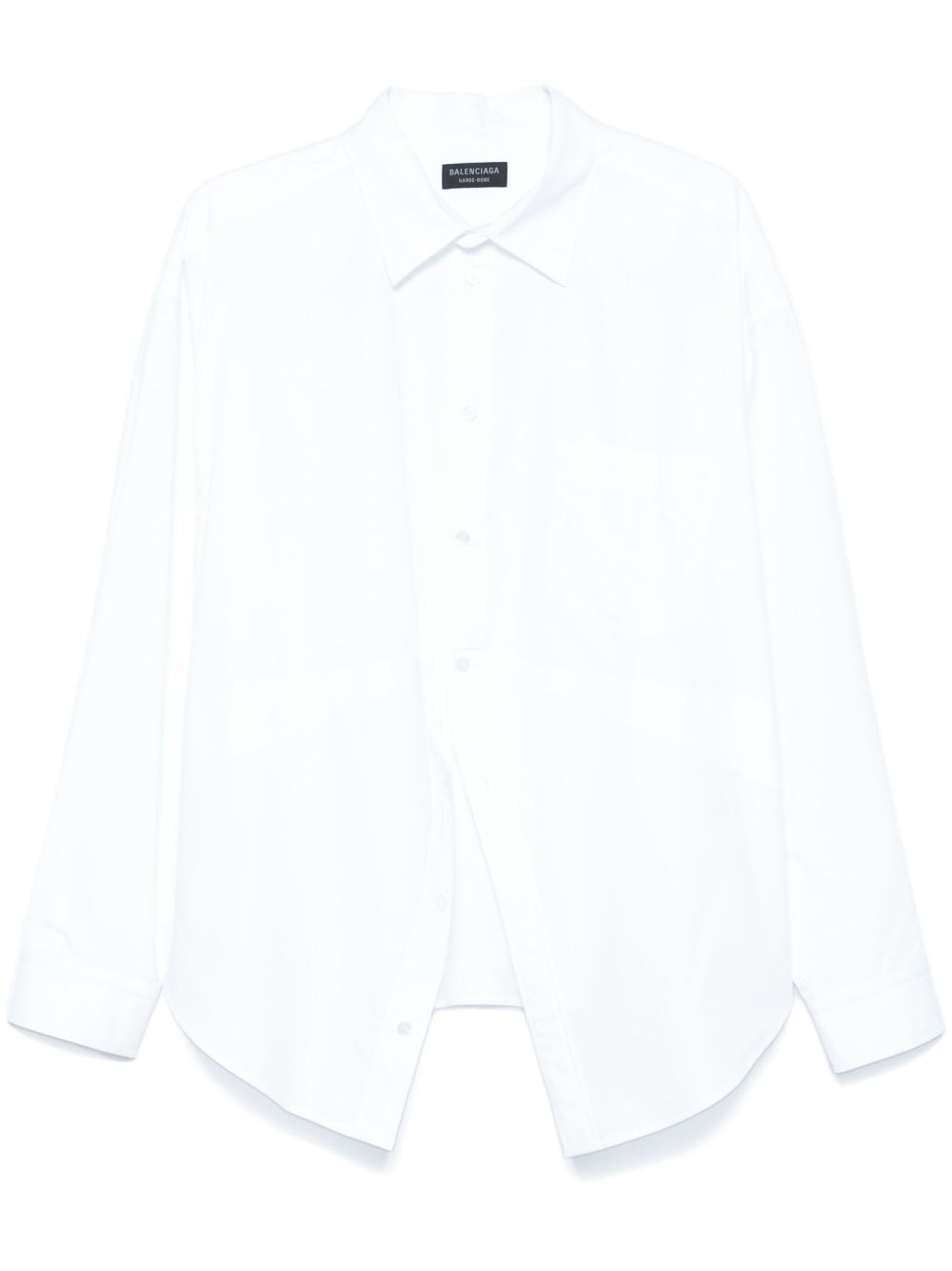 Balenciaga logo刺绣衬衫 - 白色