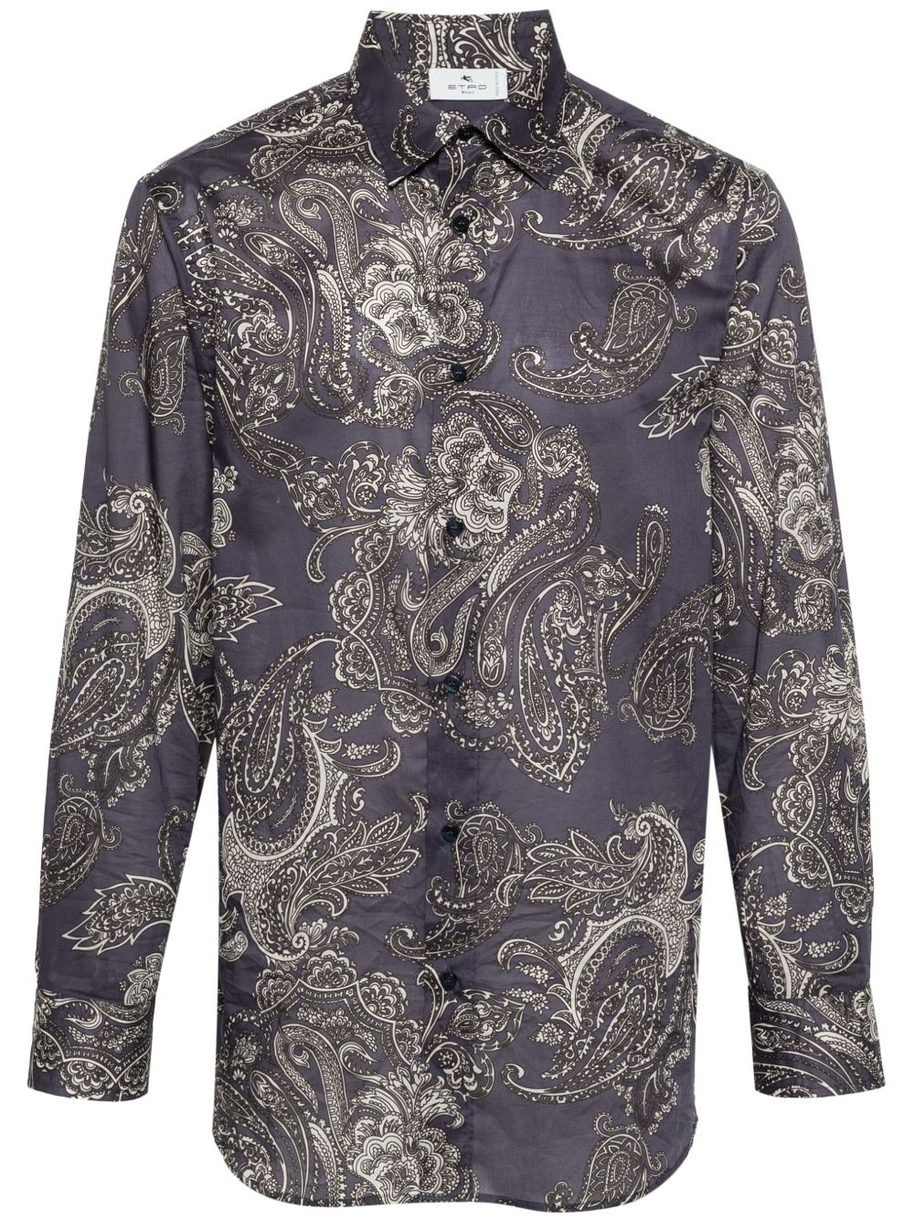 ETRO 佩斯理印花棉衬衫 - 蓝色