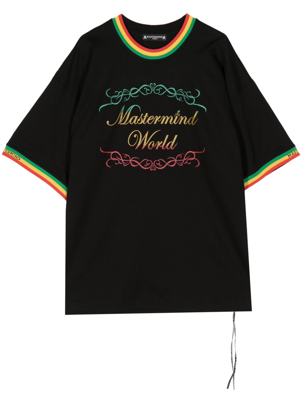 Mastermind World Rasta logo印花棉T恤 - 黑色