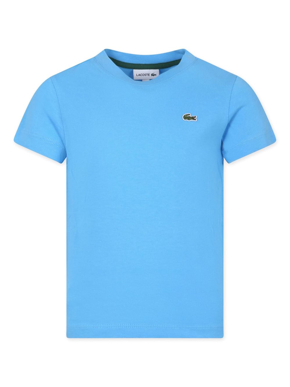 Lacoste Kids 刺绣logo棉T恤 - 蓝色