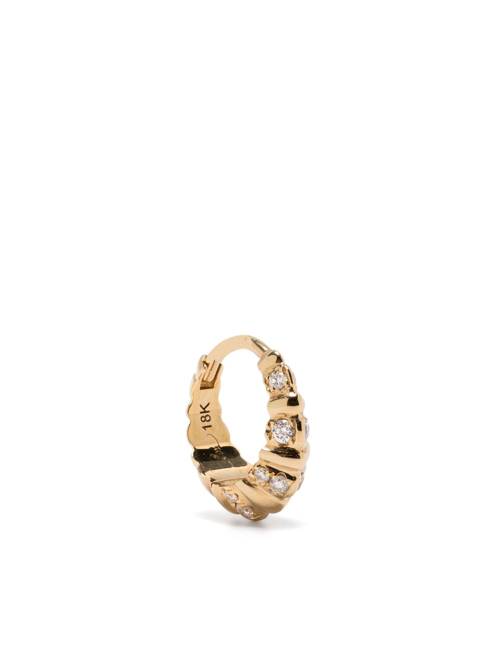 Lizzie Mandler Fine Jewelry 18K黄金 Crescent 钻石迷你单只耳环 - 金色