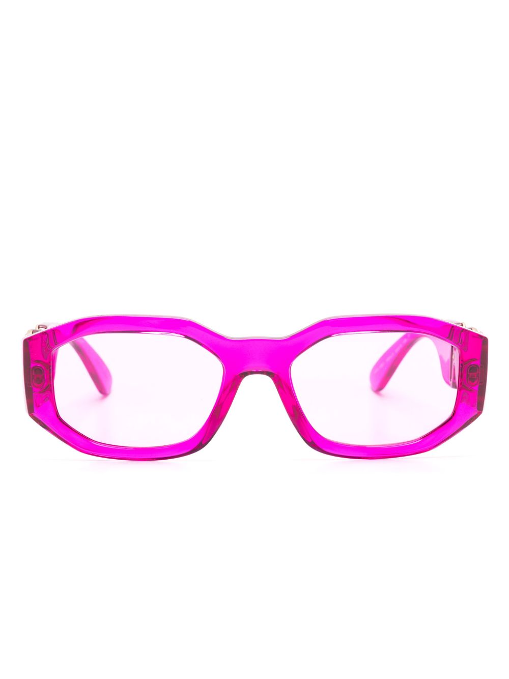 Versace Eyewear Medusa Biggie 长方形镜框太阳眼镜 - 粉色