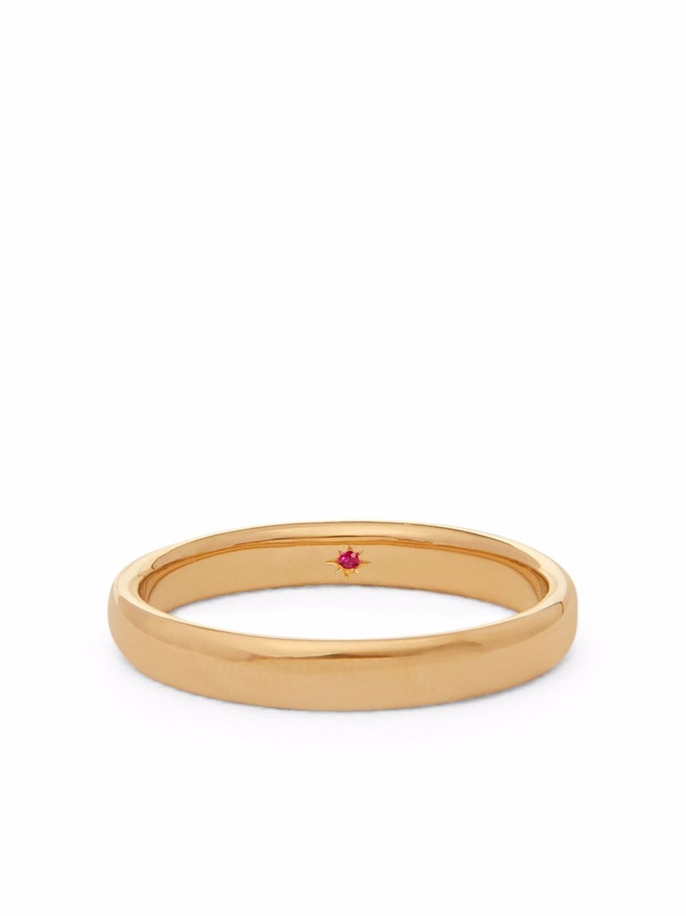 Annoushka 18K黄金红宝石结婚指环（3毫米） - 金色