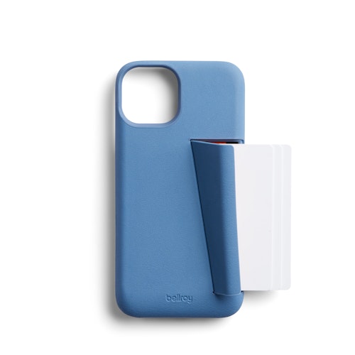 Bellroy Phone Case with Card Holder for iPhone 14 Plus Leather iPhone 3 Card Phone Wallet Blue Daze