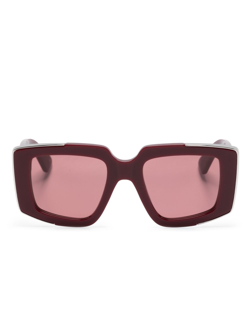 Alexander McQueen Eyewear The Grip 方框太阳眼镜 - 红色
