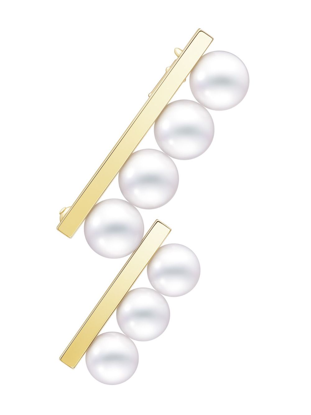 TASAKI 18K黄金 Collection Line Balance Step 阿古屋珍珠胸针 - 金色