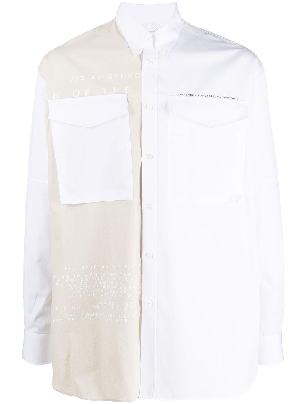 Givenchy 后置印花双色衬衫 - 白色