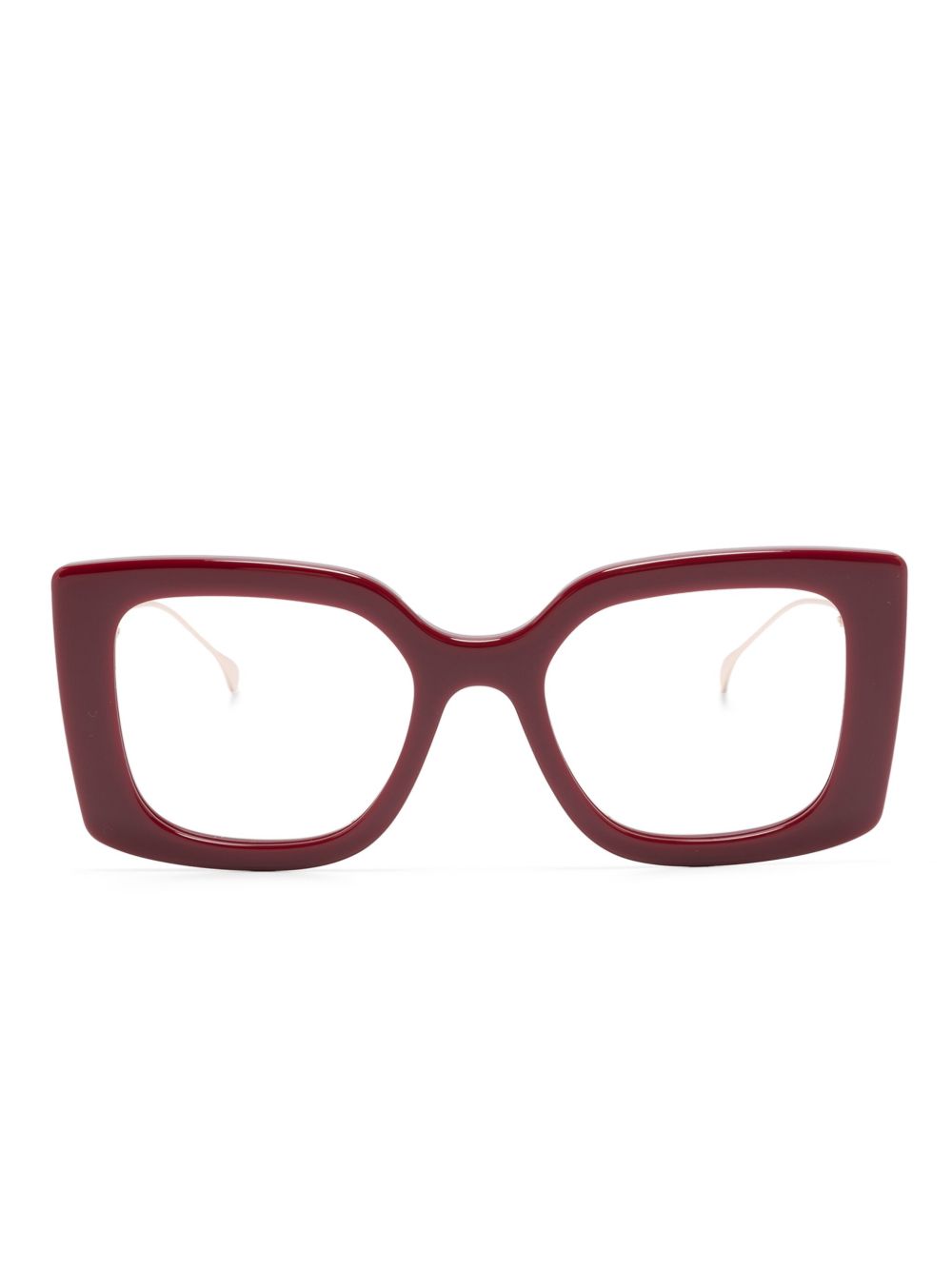 Gucci Eyewear Double G 超大镜框眼镜 - 红色