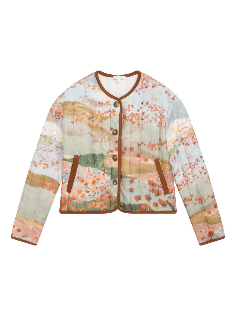 Chloé Kids 绘画印花羊毛填充夹克 - 白色