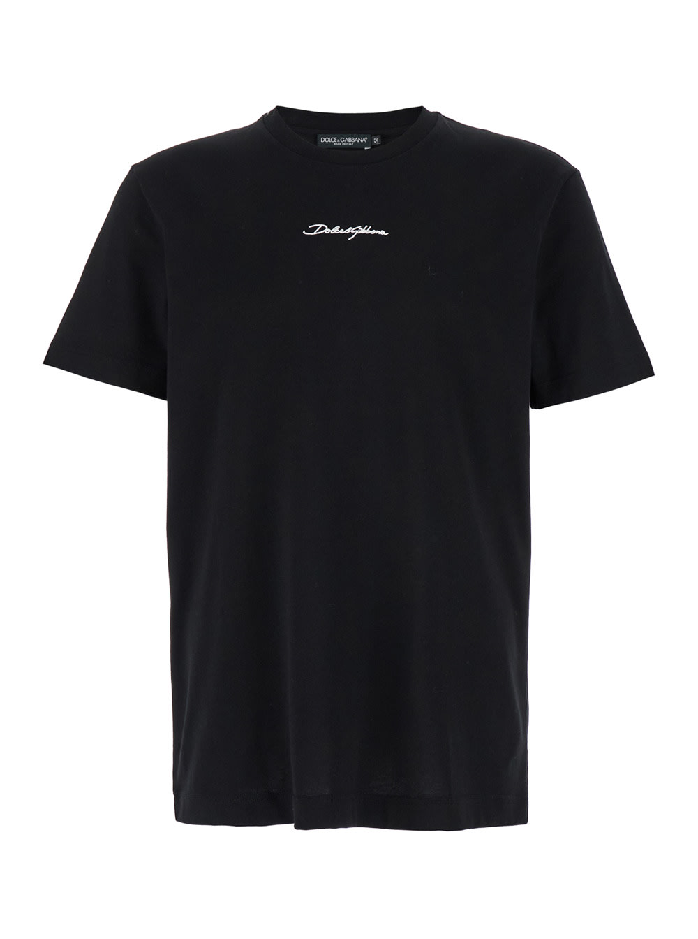 Dolce & Gabbana 男士黑色棉质圆领T恤（带标志性logo）