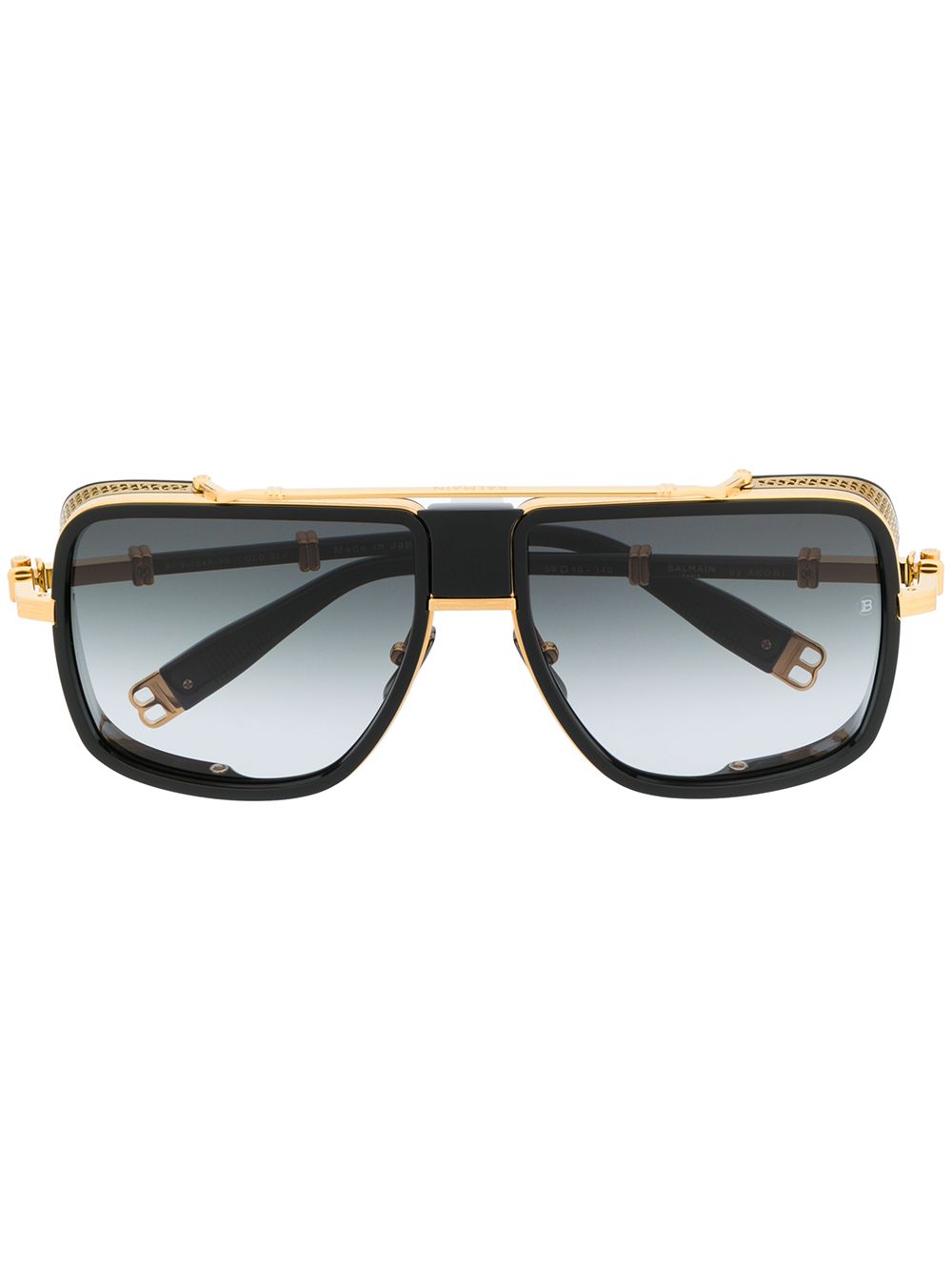 Balmain Eyewear 渐色镜片超大框太阳眼镜 - 黑色