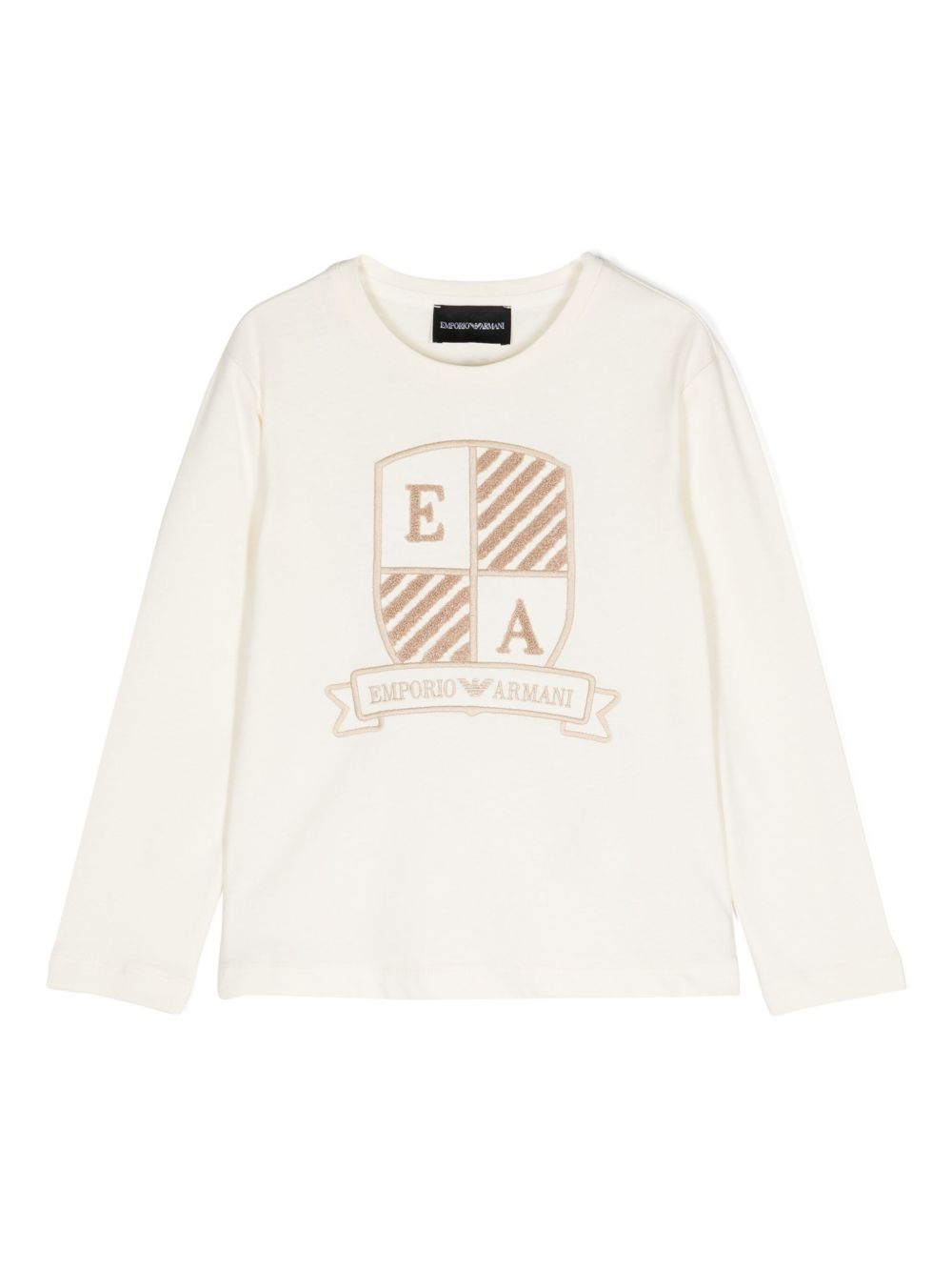Emporio Armani Kids logo刺绣棉T恤 - 中性色