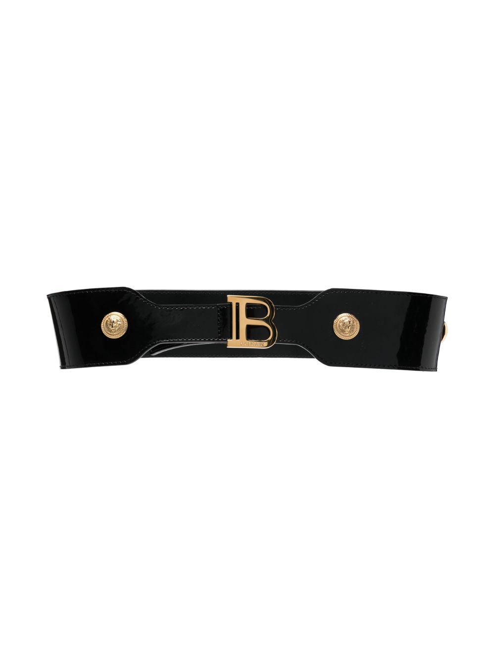 Balmain Kids logo扣环皮质腰带 - 黑色