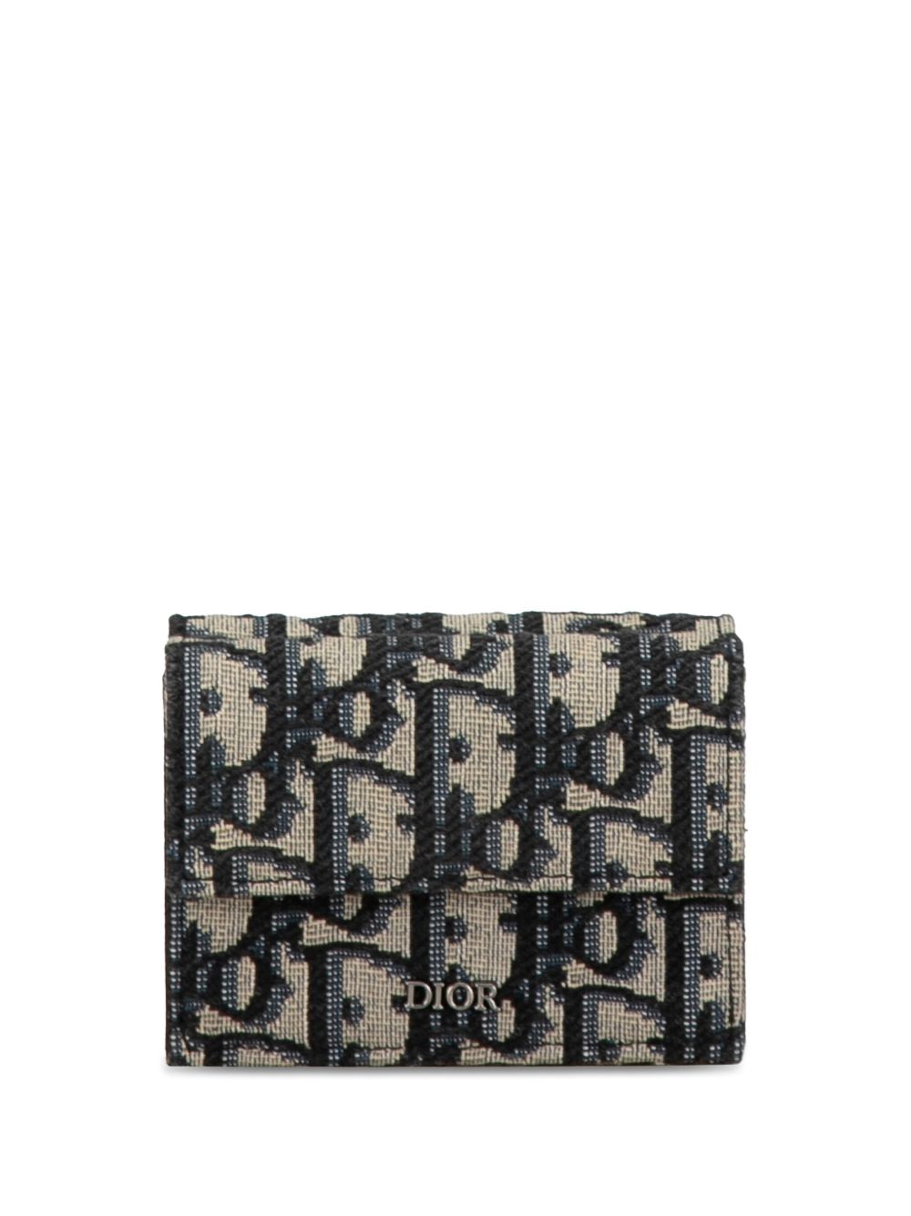 Christian Dior Pre-Owned 2022 Oblique Canvas Trifold Wallet small wallets - 蓝色