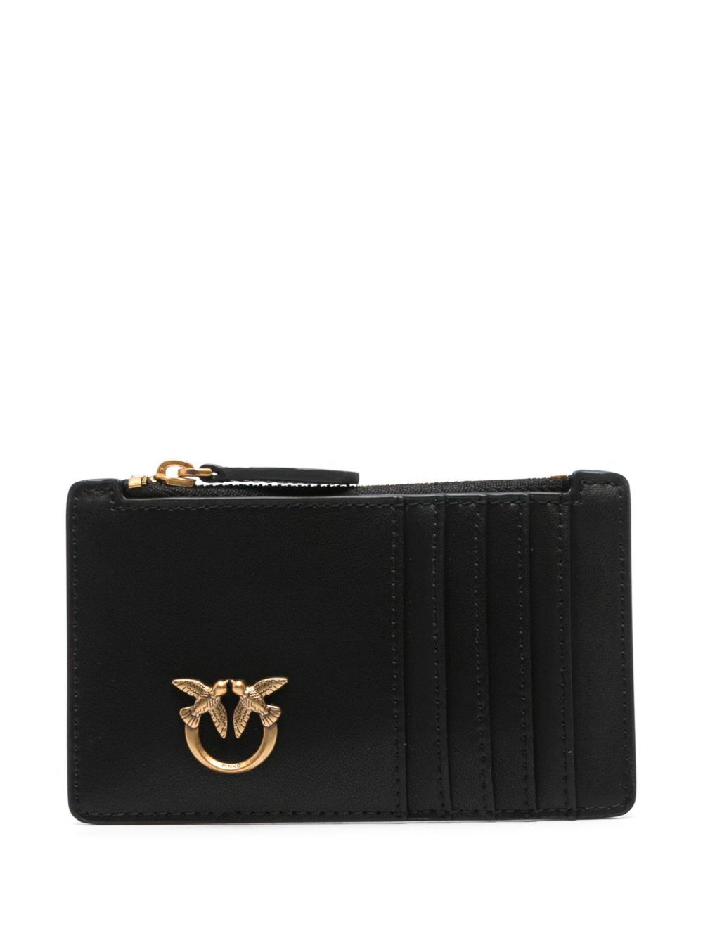 PINKO logo细节皮质钱包 - 黑色