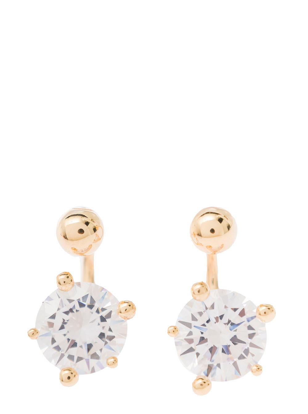 Panconesi Gold Tone Piercing Earrings With Zircons In 18k Gold Plated Brass Woman