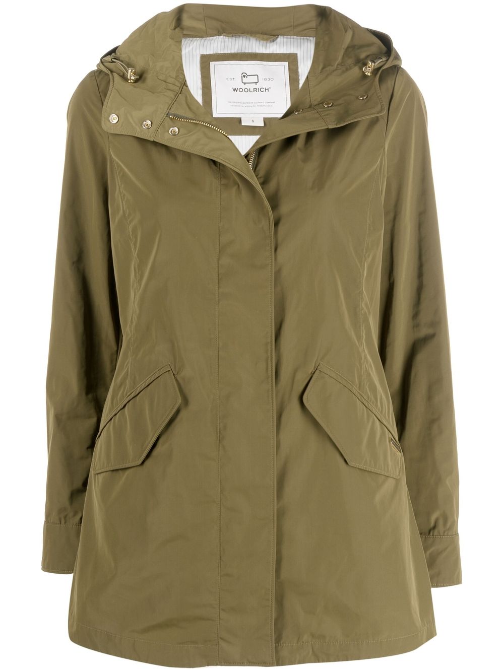 Woolrich 连帽拉链军风夹克 - 绿色