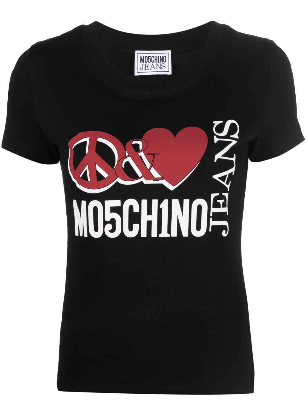 MOSCHINO JEANS 图案logo印花T恤 - 黑色