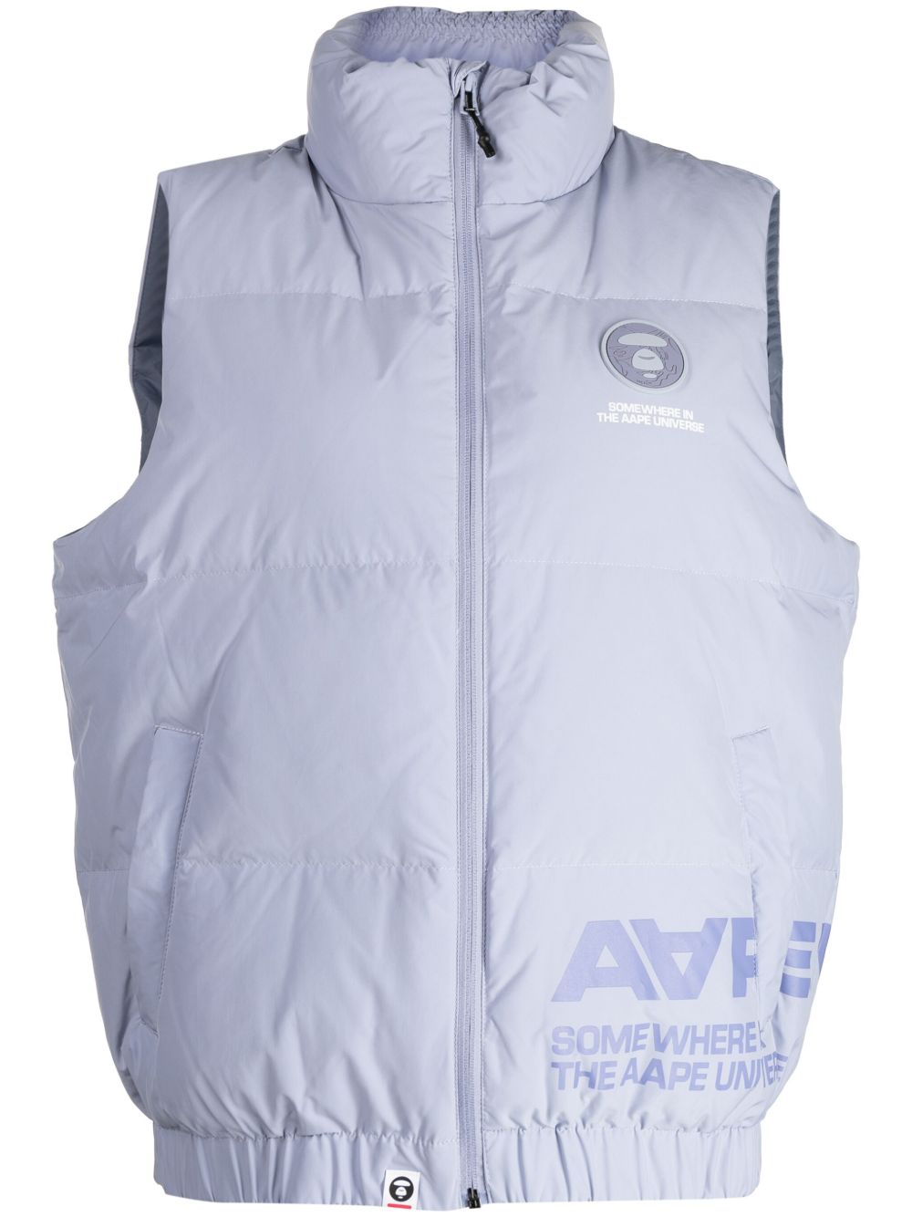 AAPE BY *A BATHING APE® logo印花蓬松马甲 - 紫色