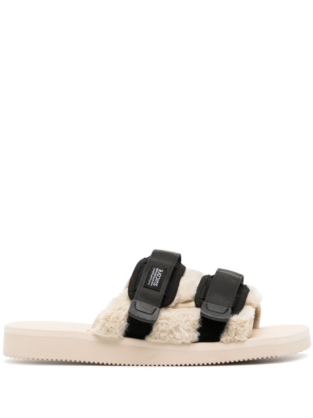 Suicoke Moto 标贴拖鞋 - 褐色