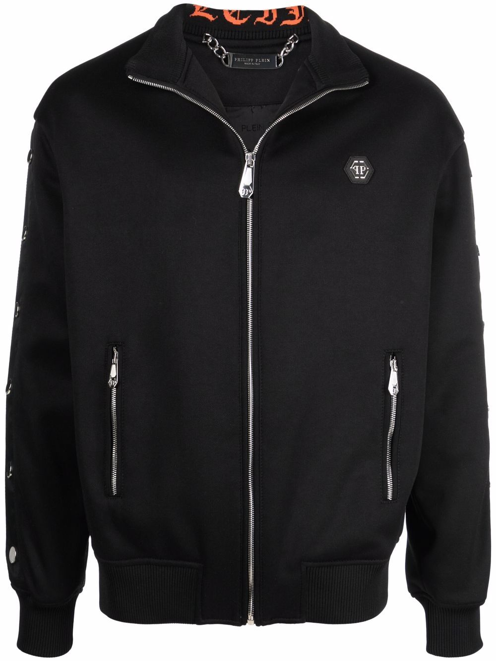 Philipp Plein Skull 晶饰运动夹克 - 黑色