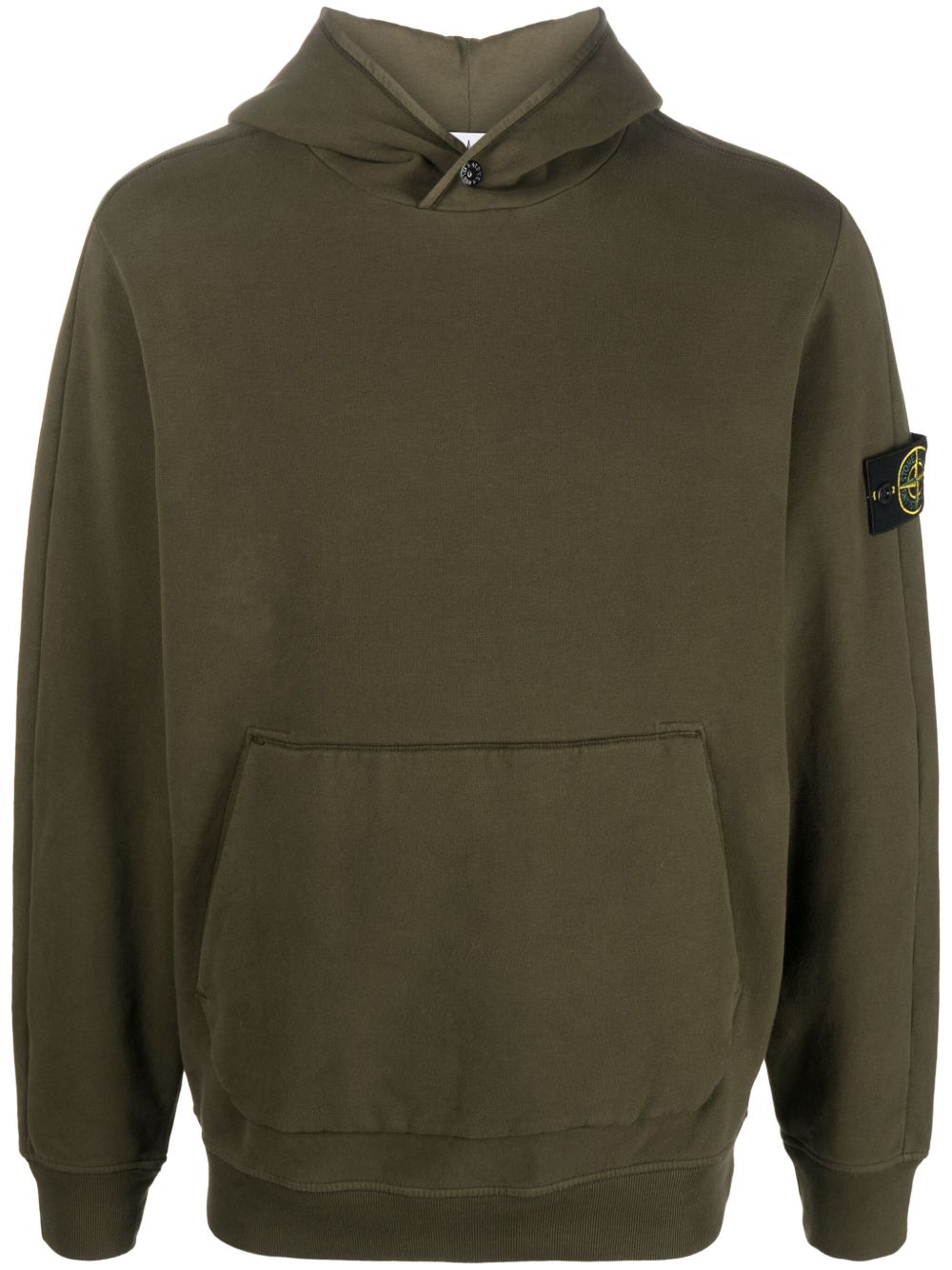 Stone Island 标贴棉连帽衫 - 绿色