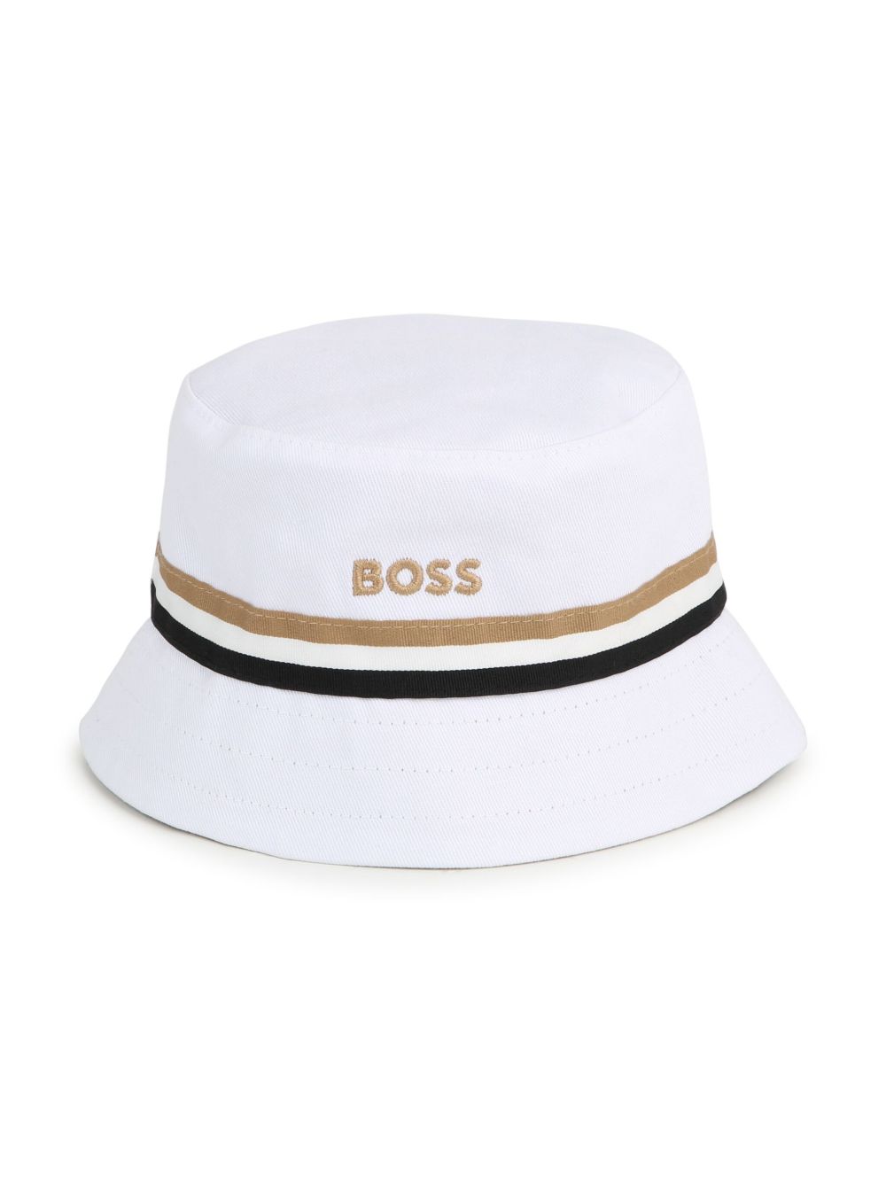 BOSS Kidswear 双面棉斜纹布渔夫帽 - 褐色
