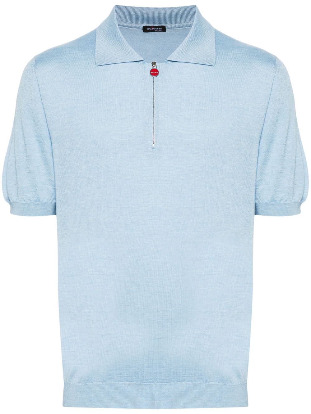 Kiton 混色密织polo衫 - 蓝色