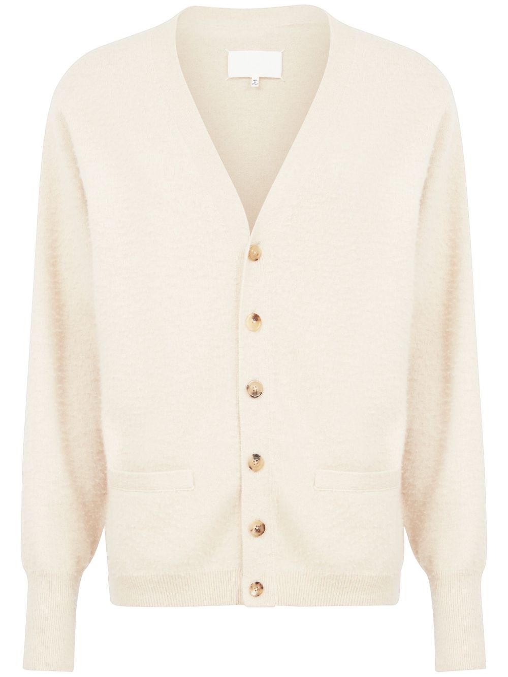 Maison Margiela V领羊绒棉混纺开衫 - 中性色