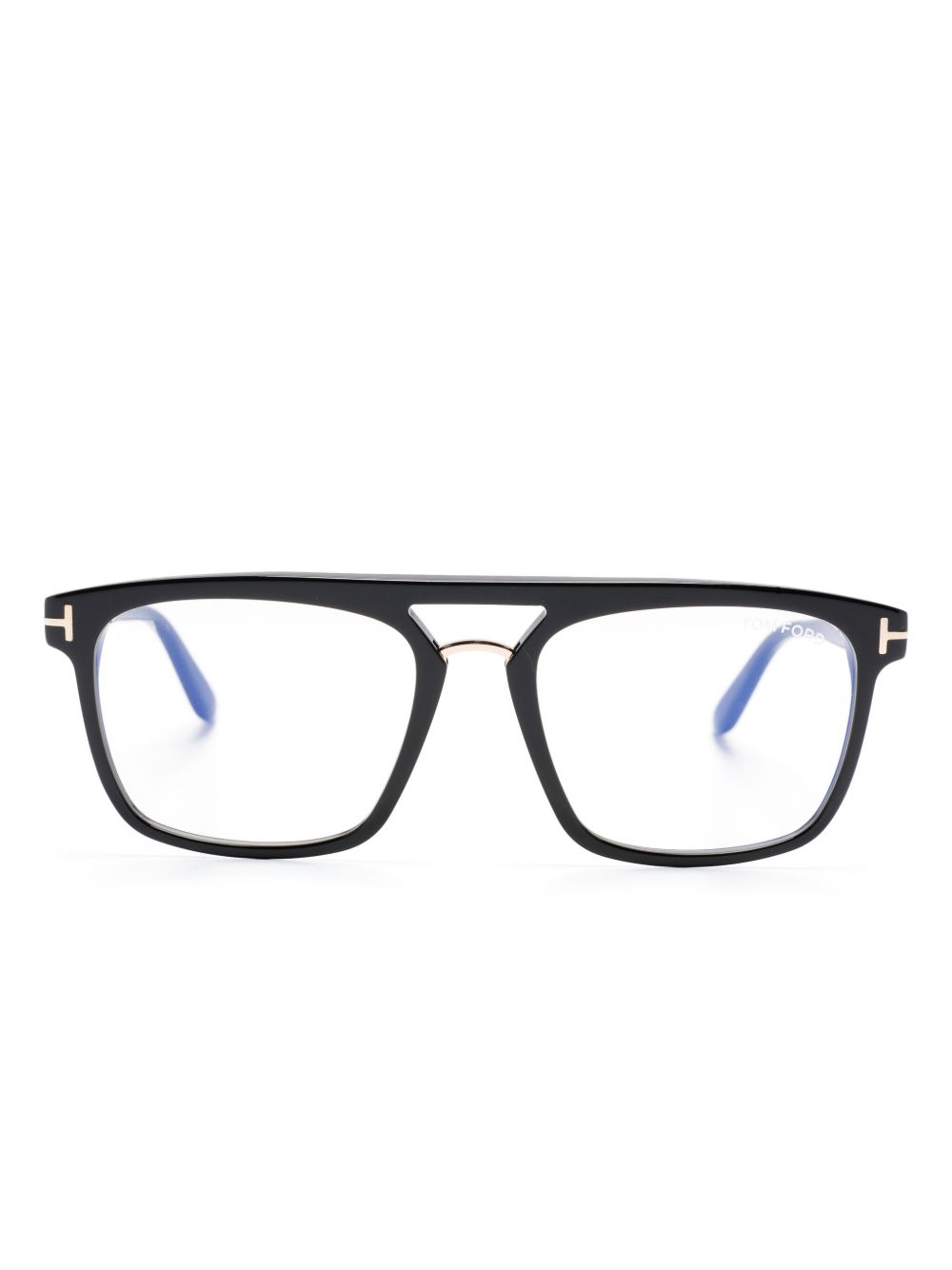 TOM FORD Eyewear 长方形镜框眼镜 - 黑色