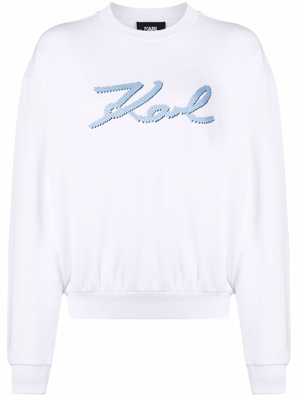 Karl Lagerfeld logo刺绣卫衣 - 白色
