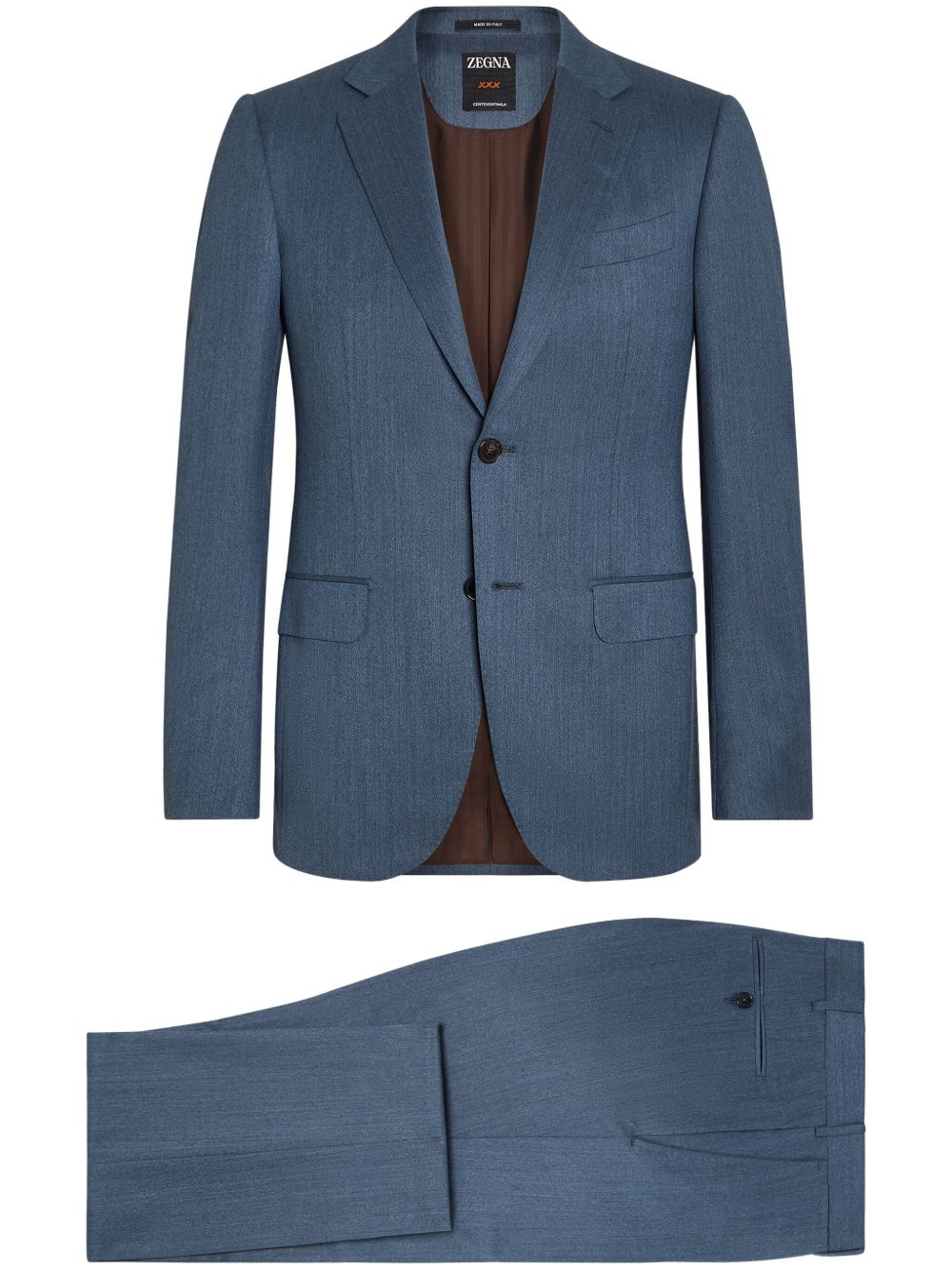 Zegna 羊毛西装套装 - 蓝色
