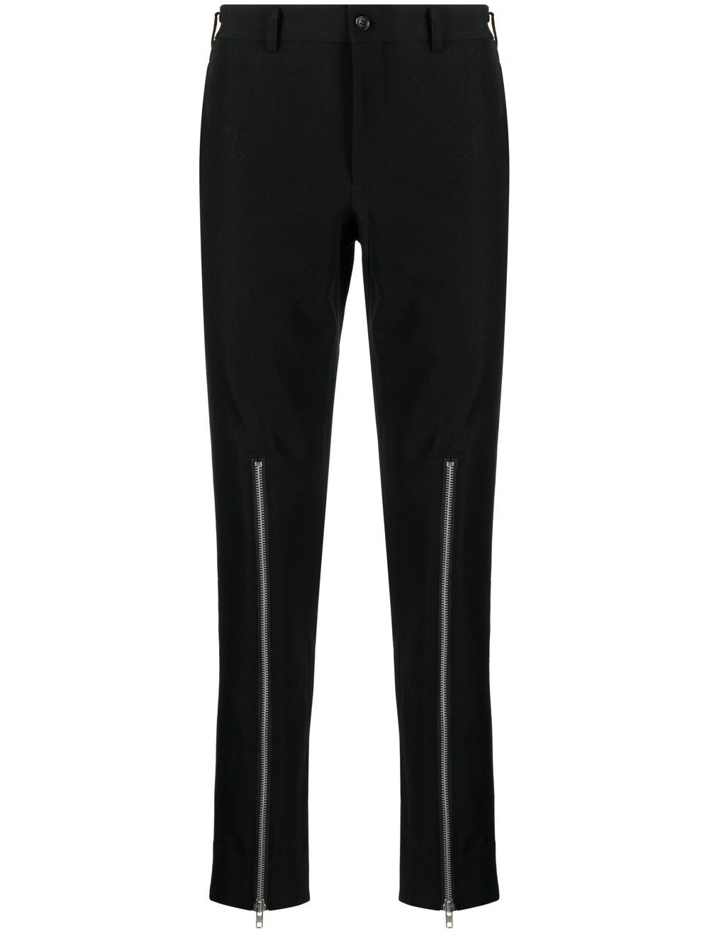 Comme des Garçons Homme Plus 拉链细节紧身长裤 - 黑色