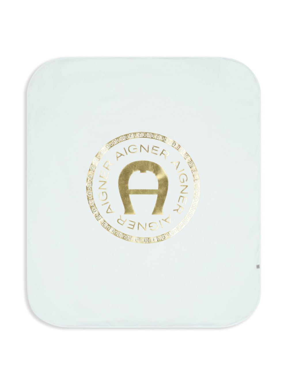 Aigner Kids logo印花毯子 - 蓝色