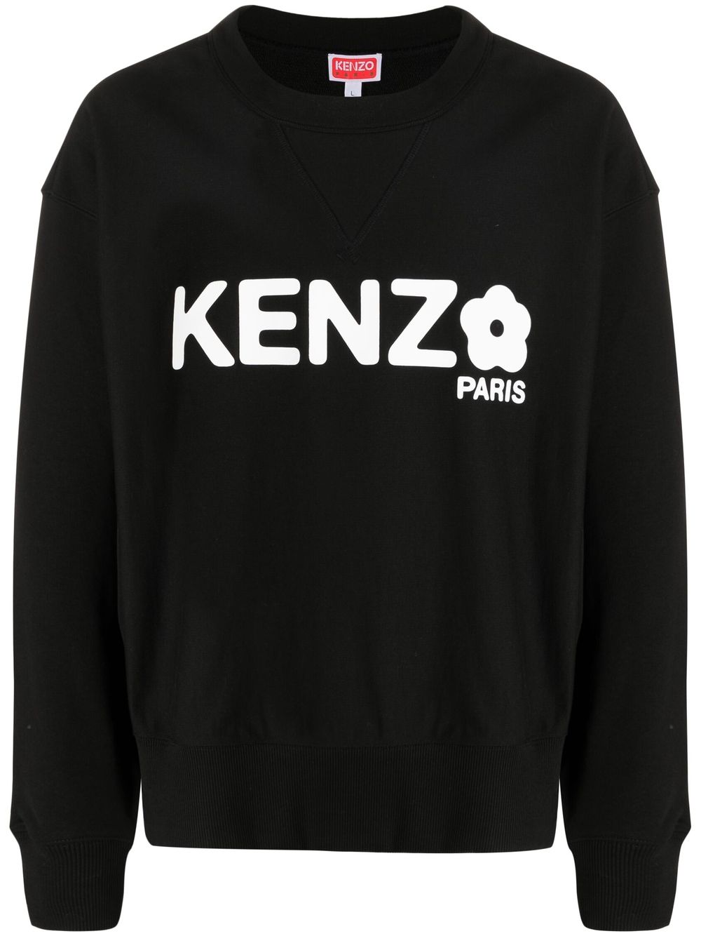 Kenzo logo印花圆领卫衣 - 黑色