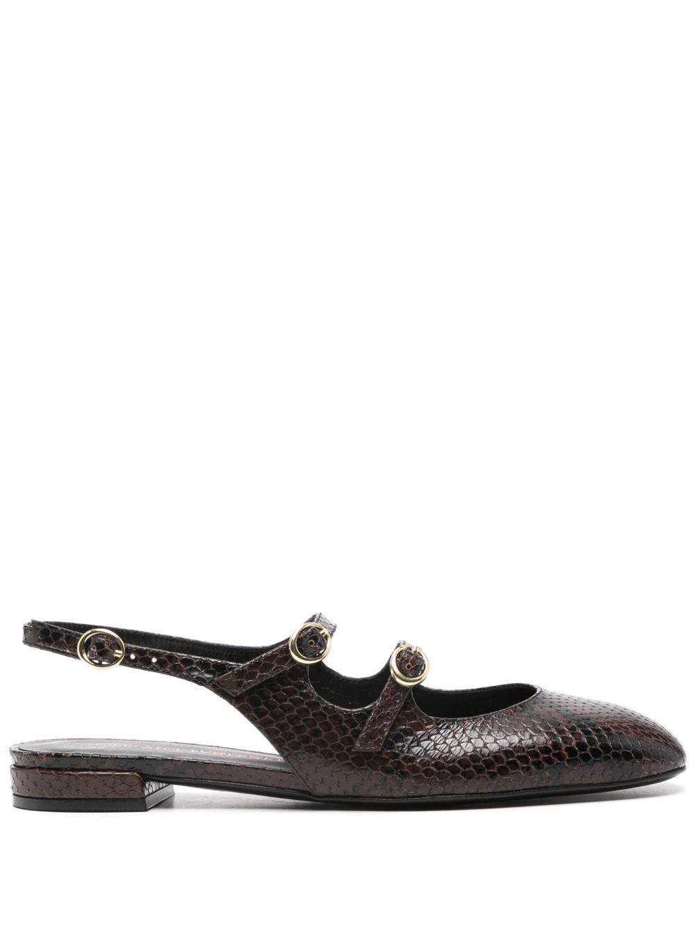 Stuart Weitzman Benni MJ 裹踝平底鞋 - 褐色