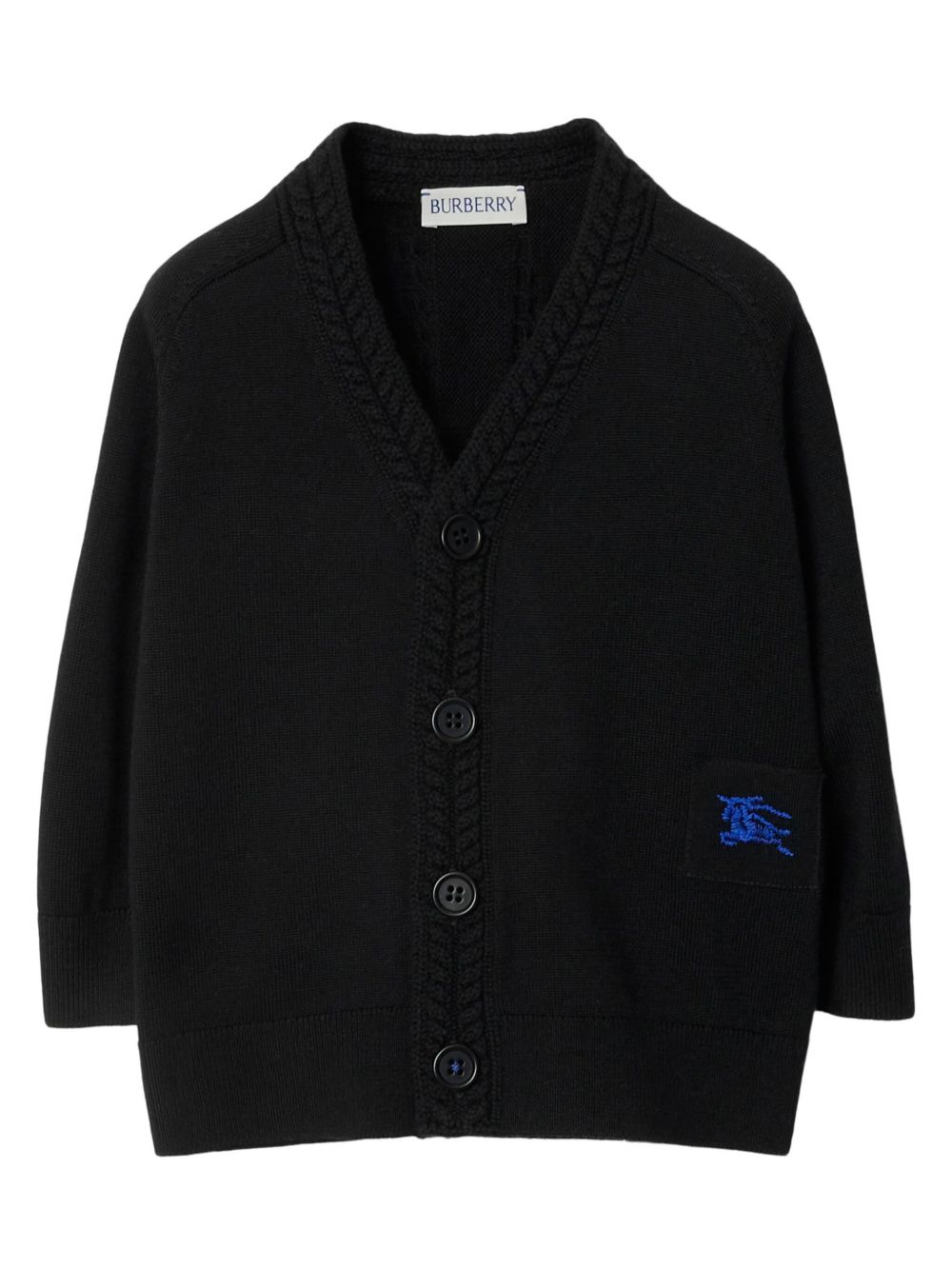Burberry Kids Equestrian Knight 刺绣开衫 - 黑色