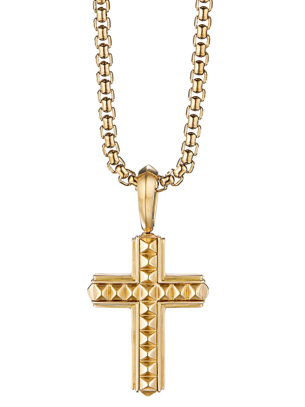 David Yurman 18K白金十字吊坠 - 金色
