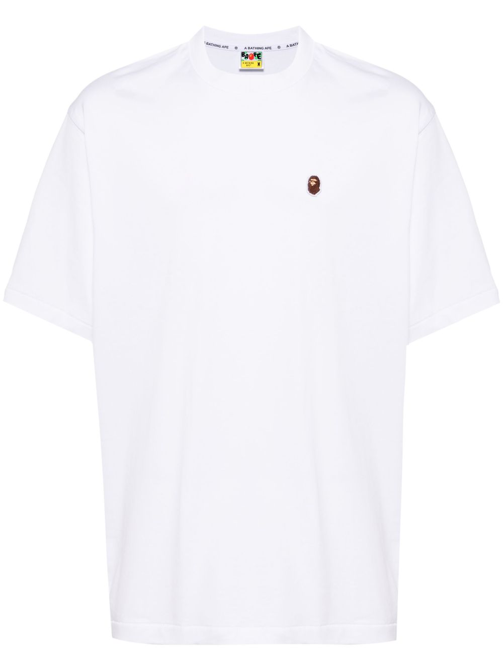 A BATHING APE® 刺绣logo棉T恤 - 白色