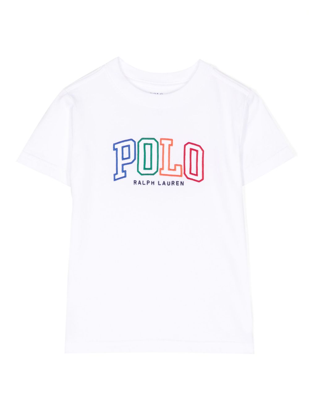 POLO RALPH LAUREN KIDS logo刺绣棉T恤 - 白色