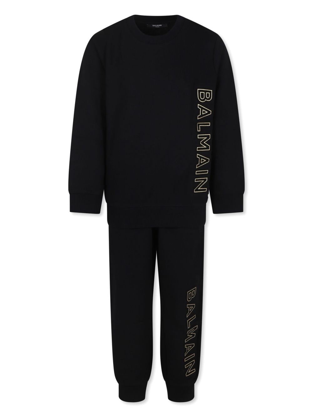 Balmain Kids logo印花运动套装 - 黑色