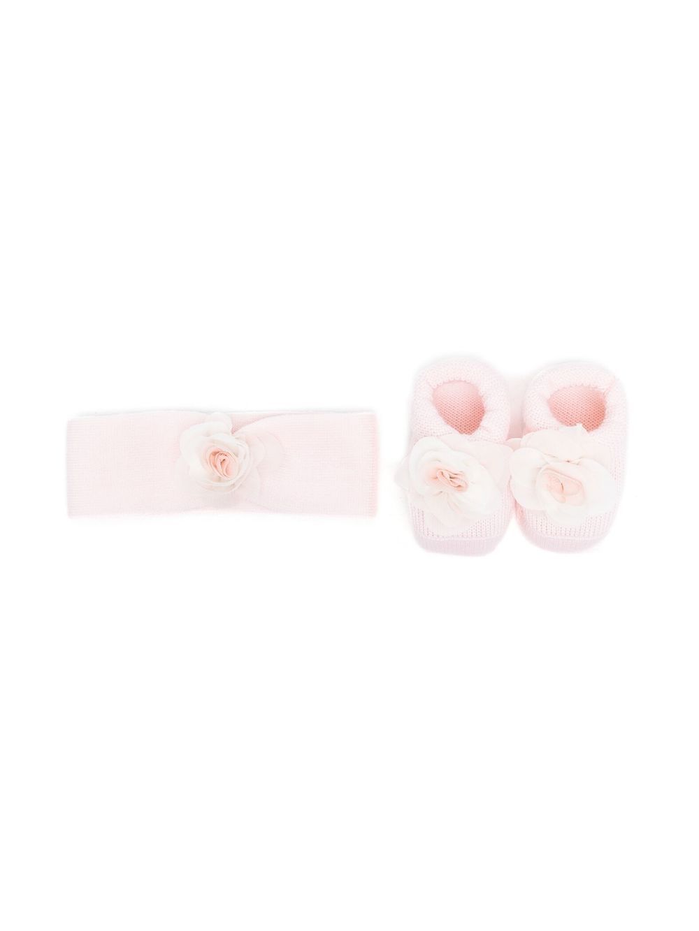 La Perla Kids 花卉贴花婴儿袜发带套装 - 粉色
